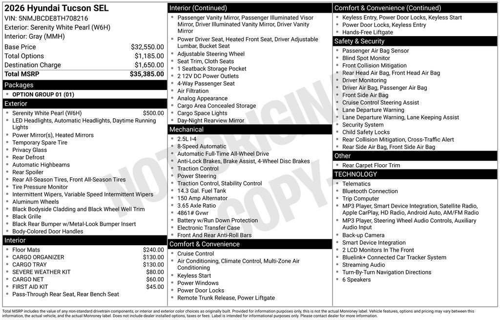 2026 Hyundai TUCSON SEL