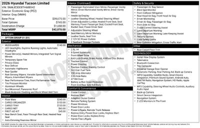2026 Hyundai TUCSON Limited