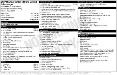 2027 Hyundai SANTA FE HYBRID Limited