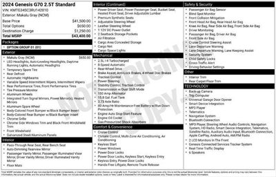 2024 Genesis G70 2.5T RWD
