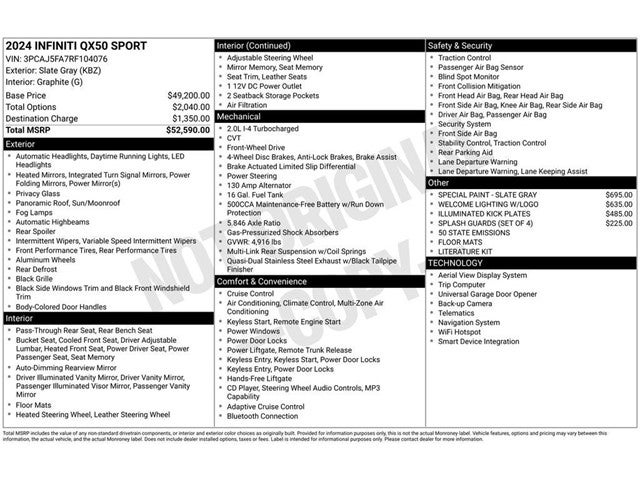 2024 INFINITI QX50 SPORT FWD