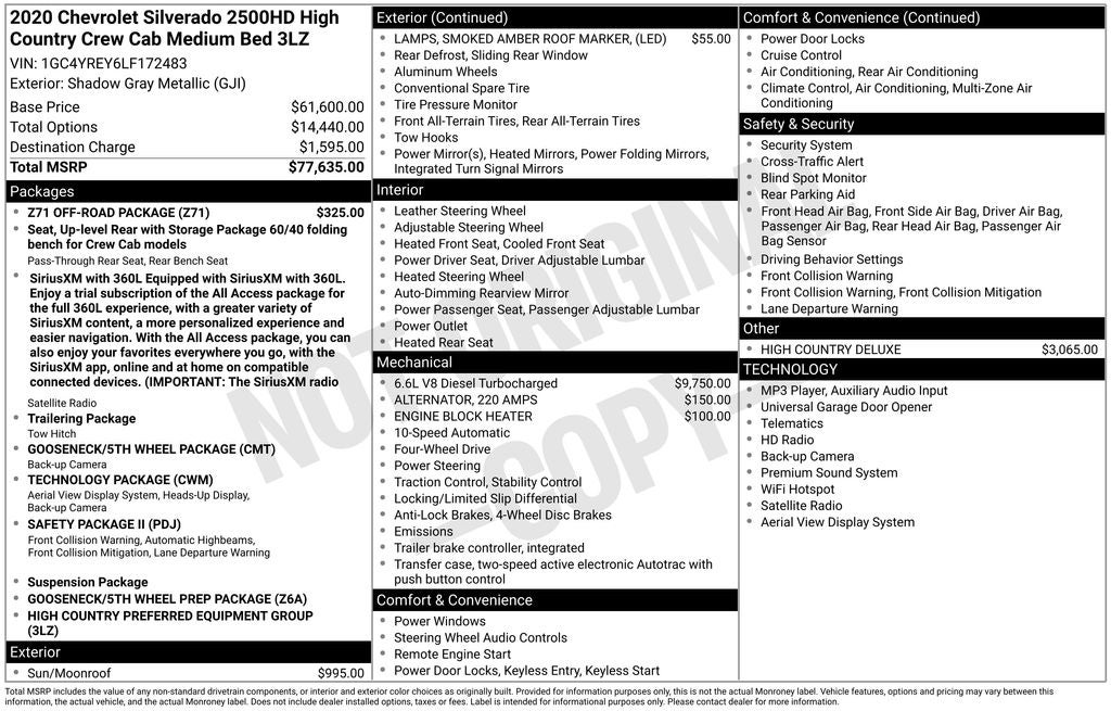 2020 Chevrolet Silverado 2500HD High Country