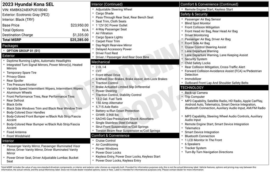 2023 Hyundai KONA SEL