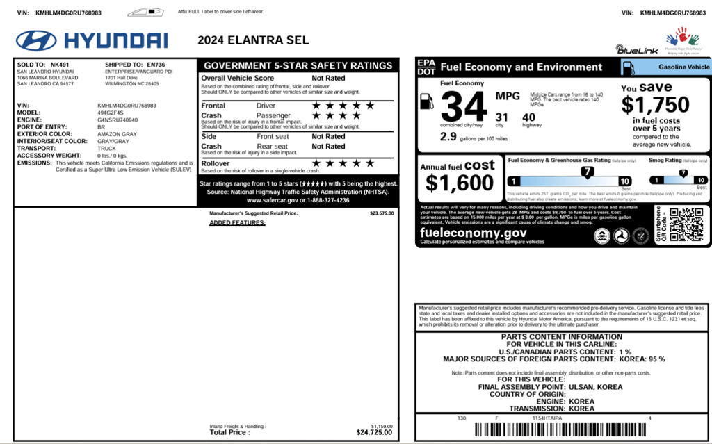 2024 Hyundai ELANTRA SEL