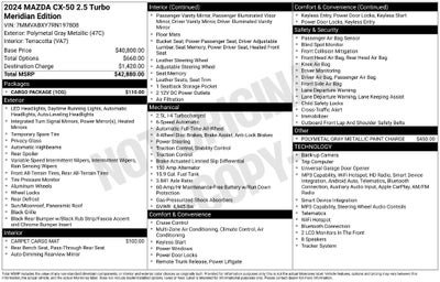 2024 Mazda Mazda CX-50 2.5 Turbo Meridian Edition
