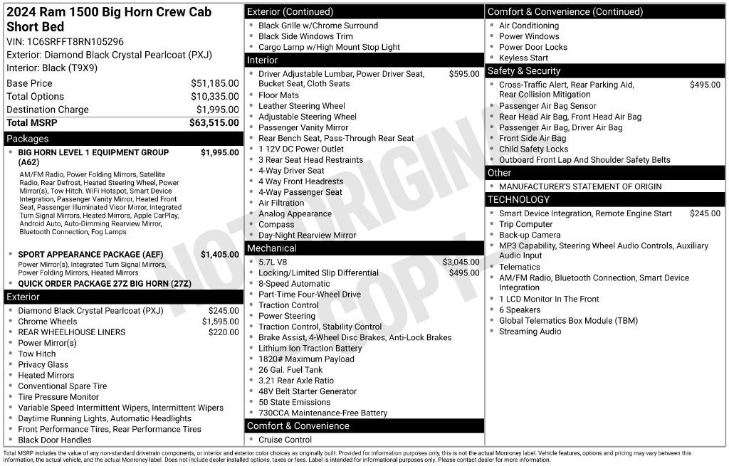 2024 RAM Ram 1500 Big Horn/Lone Star