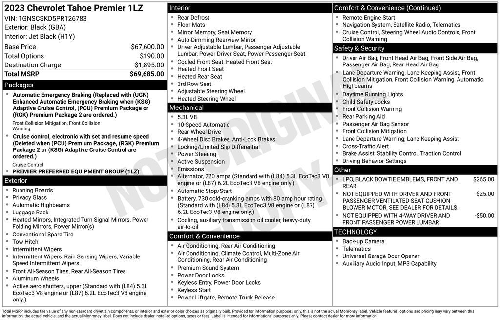 2023 Chevrolet Tahoe 2WD Premier