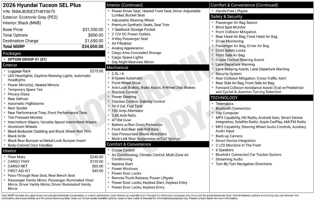 2026 Hyundai TUCSON SEL Plus FWD