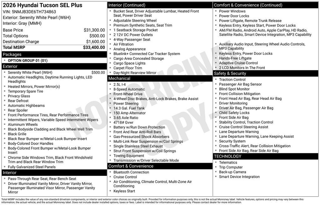 2026 Hyundai TUCSON SEL FWD