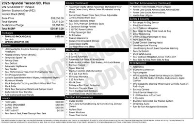 2026 Hyundai TUCSON SEL Plus AWD