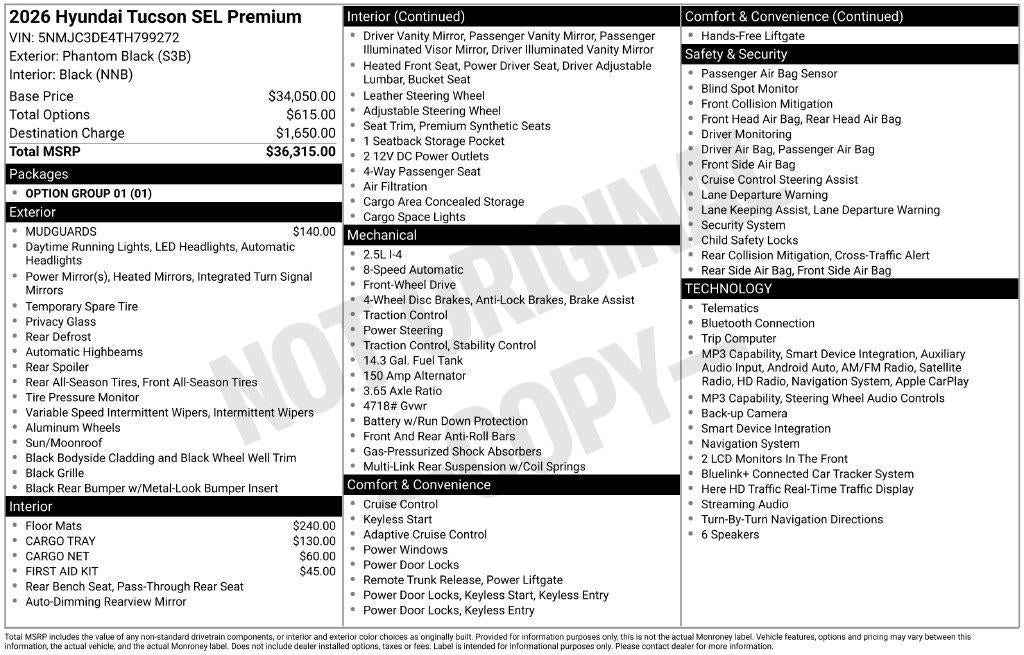 2026 Hyundai TUCSON SEL Premium FWD