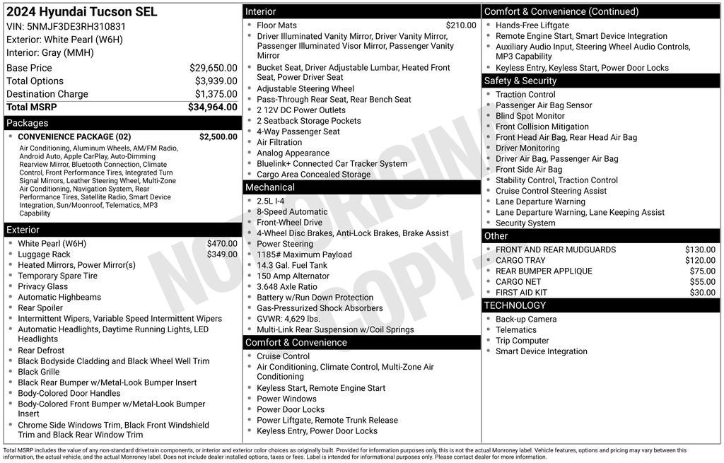 2024 Hyundai TUCSON SEL Convenience