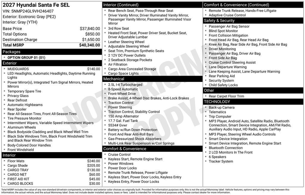 2027 Hyundai SANTA FE SEL FWD