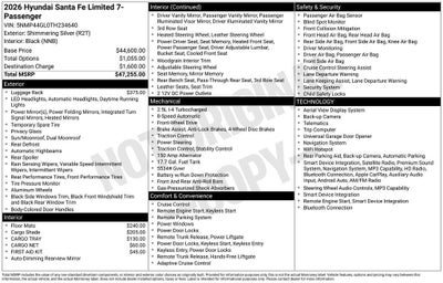 2026 Hyundai SANTA FE Limited FWD