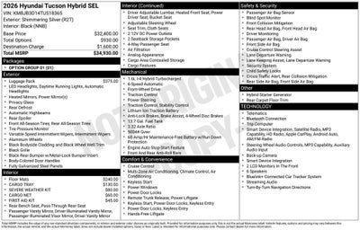 2026 Hyundai TUCSON HYBRID SEL FWD
