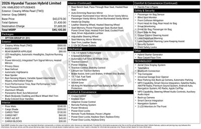 2026 Hyundai TUCSON HYBRID Limited