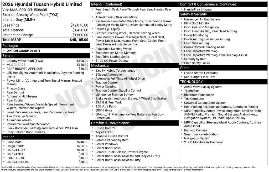 2026 Hyundai TUCSON HYBRID Limited