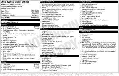 2026 Hyundai ELANTRA Limited