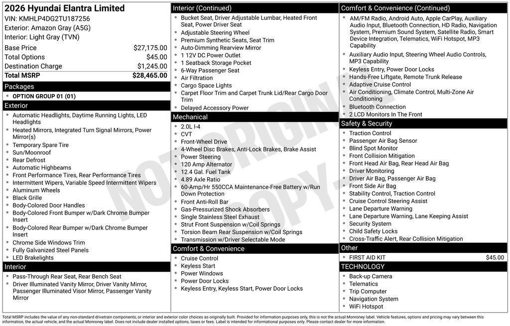 2026 Hyundai ELANTRA Limited