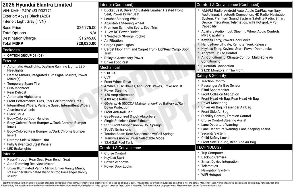 2025 Hyundai ELANTRA Limited