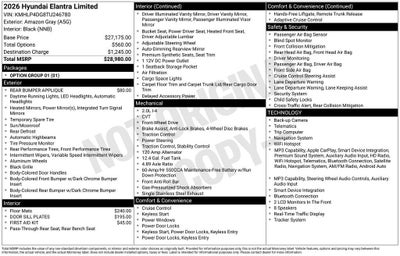 2026 Hyundai ELANTRA Limited