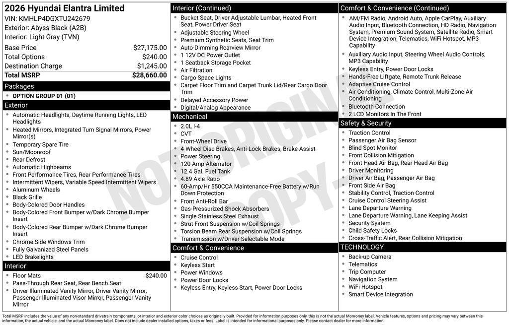 2026 Hyundai ELANTRA Limited