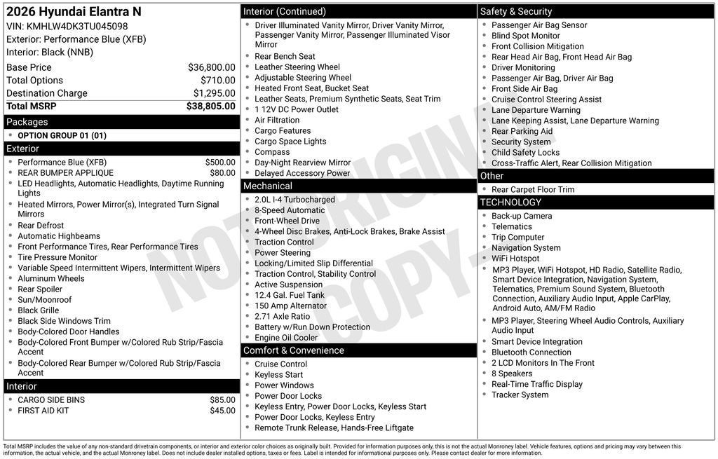 2026 Hyundai ELANTRA N Sedan