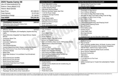 2025 Toyota Camry Base