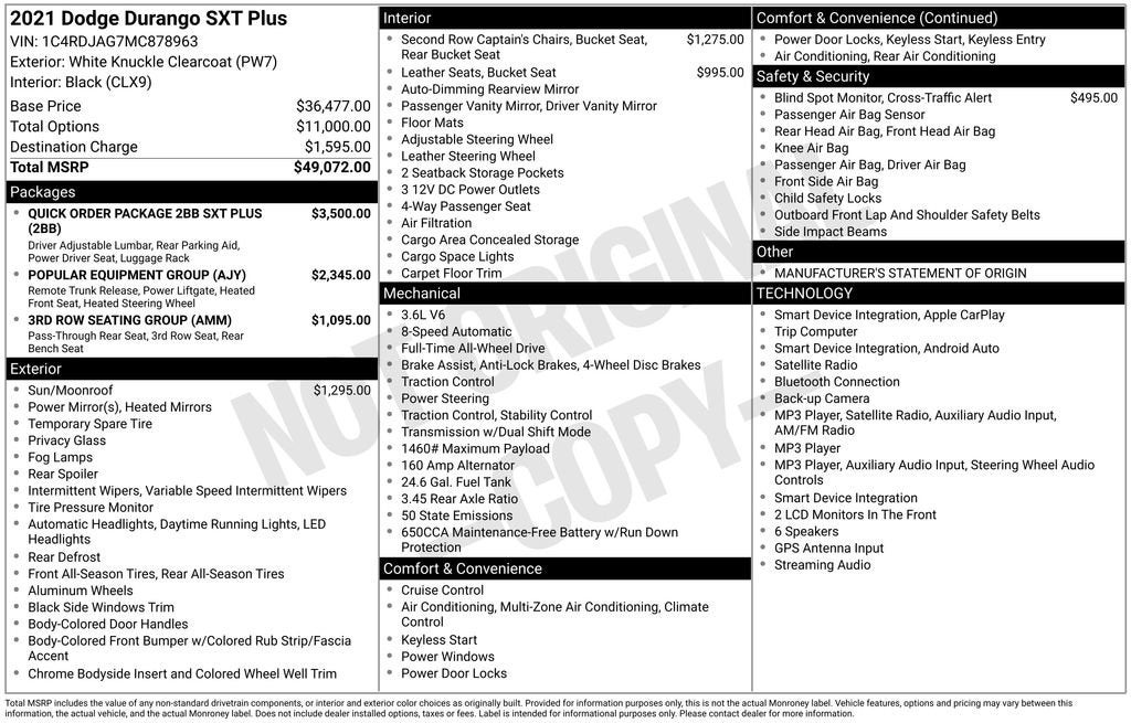 2021 Dodge Durango SXT Plus